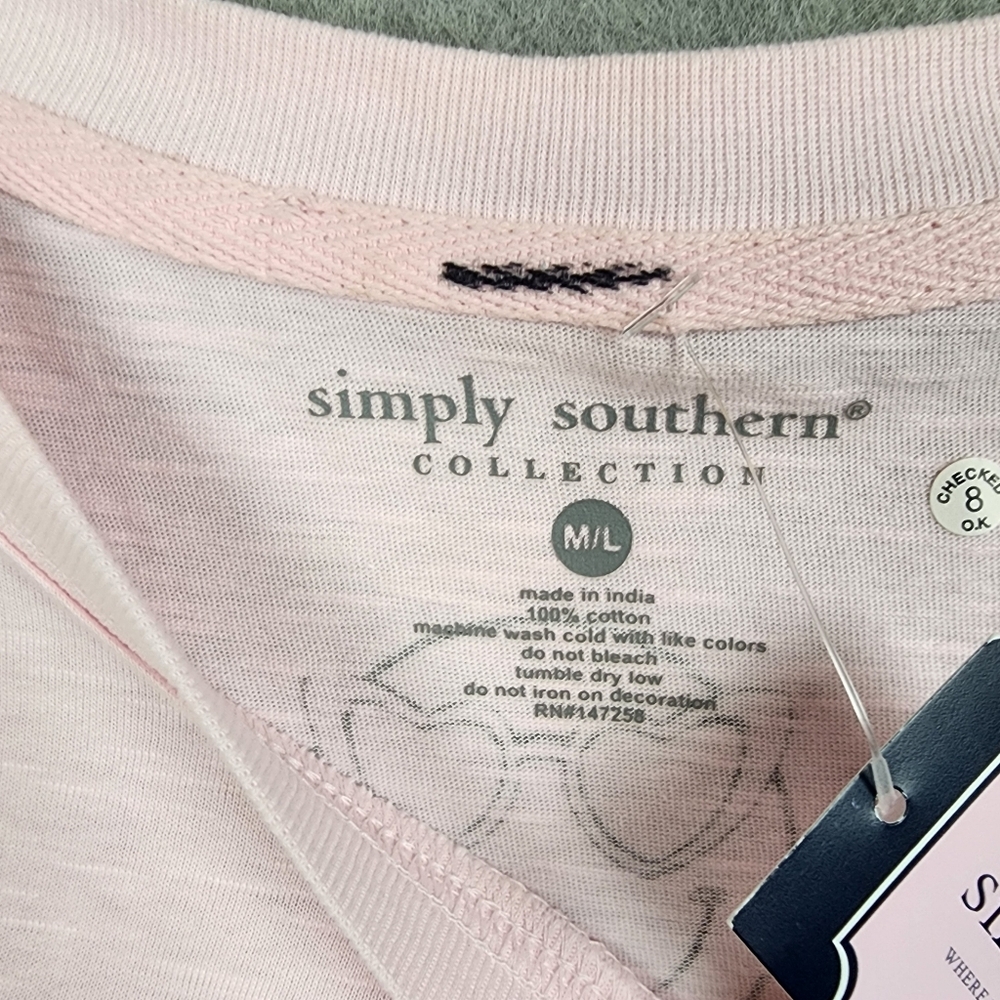 Simply Southern 'Somebody's Loud Mama' Pink Graphic Tee Size M/L - Picture 2 of 6